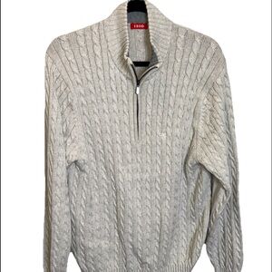 IZOD SWEATER PULLOVER MENS ZIPPER AT NECK